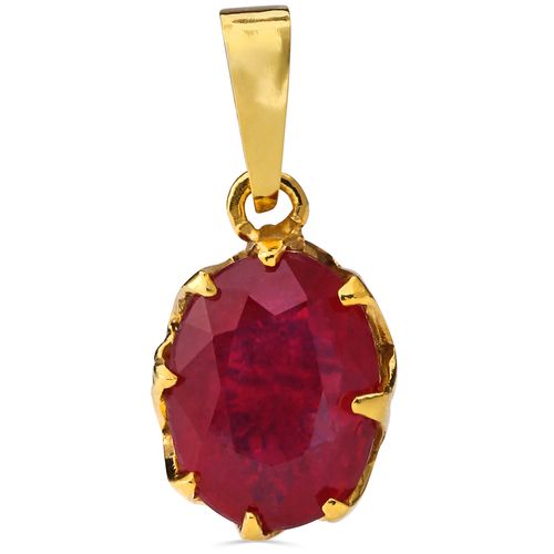 198005-Pingente em Ouro Amarelo 18k Cestinha com Rubi 198005