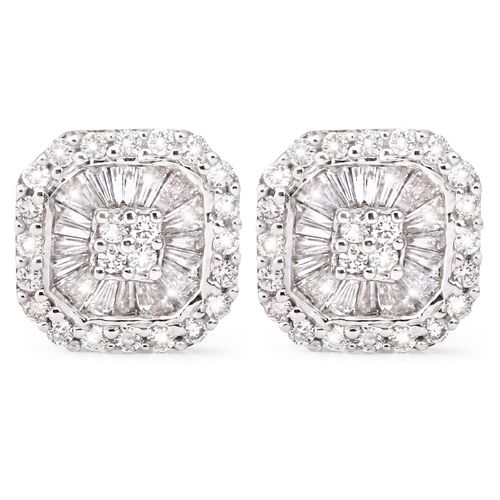 125499 - Par de Brinco em Ouro Branco 18k com Diamantes 125499