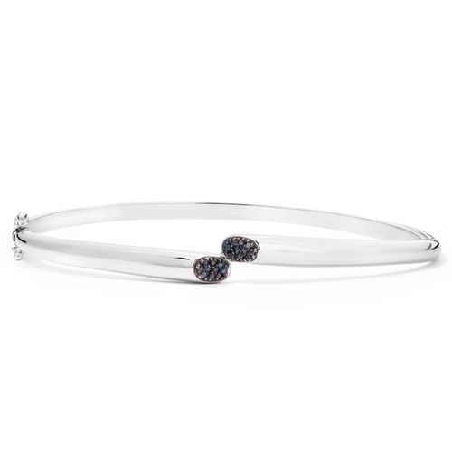 104260-Bracelete  em Prata com 20 Diamantes Negros Aprox. 10 pts 104260