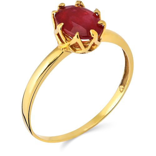 198004-Anel em Ouro Amarelo 18k com Rubi 198004