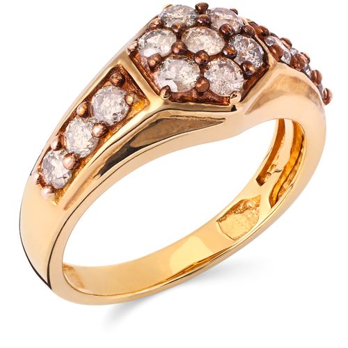 199384-Anel em Prata 925 com Diamantes Chocolates 199384