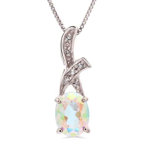 154802-Pingente em Prata 925 com Topázio Místico Oval 154802