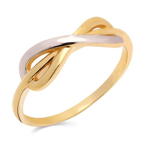 189969-Anel em Ouro Amarelo 18k Infinito 2 Cores 189969