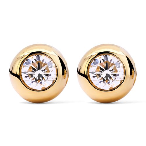 107119-Par de Brinco em Ouro Amarelo 18k  Ponto de Luz com Diamante VS1 107119