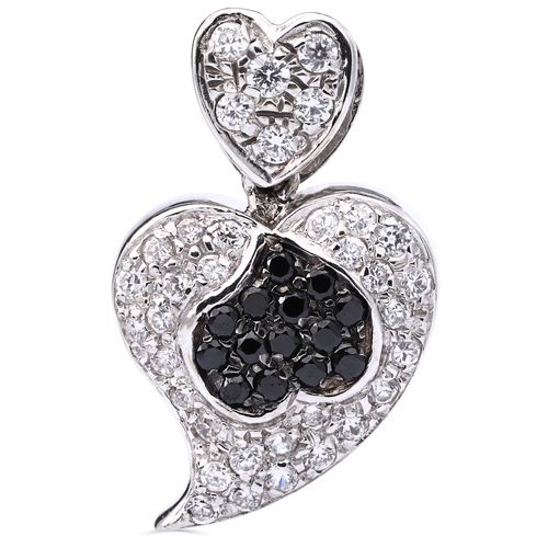 109601 - Pingente em Ouro Branco 18k com Zirconias 109601